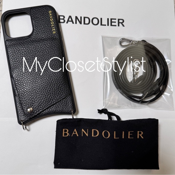 BANDOLIER iPhone 13 Pro Max Wallet Case Crossbody Set New! RARE SILVER unisex